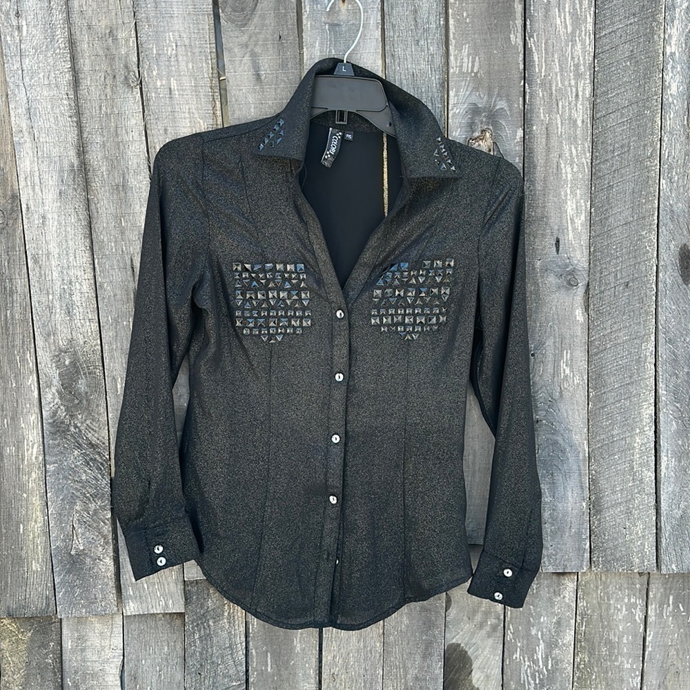 𝅺black Colori Button Down Blouse size Small